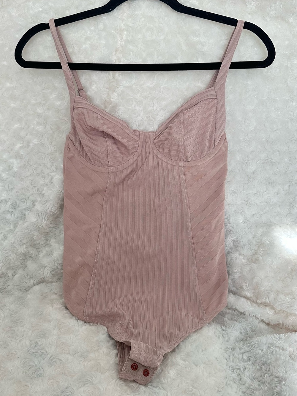 (NWT) All Saints Blush Ribbed Underwire Bodysuit